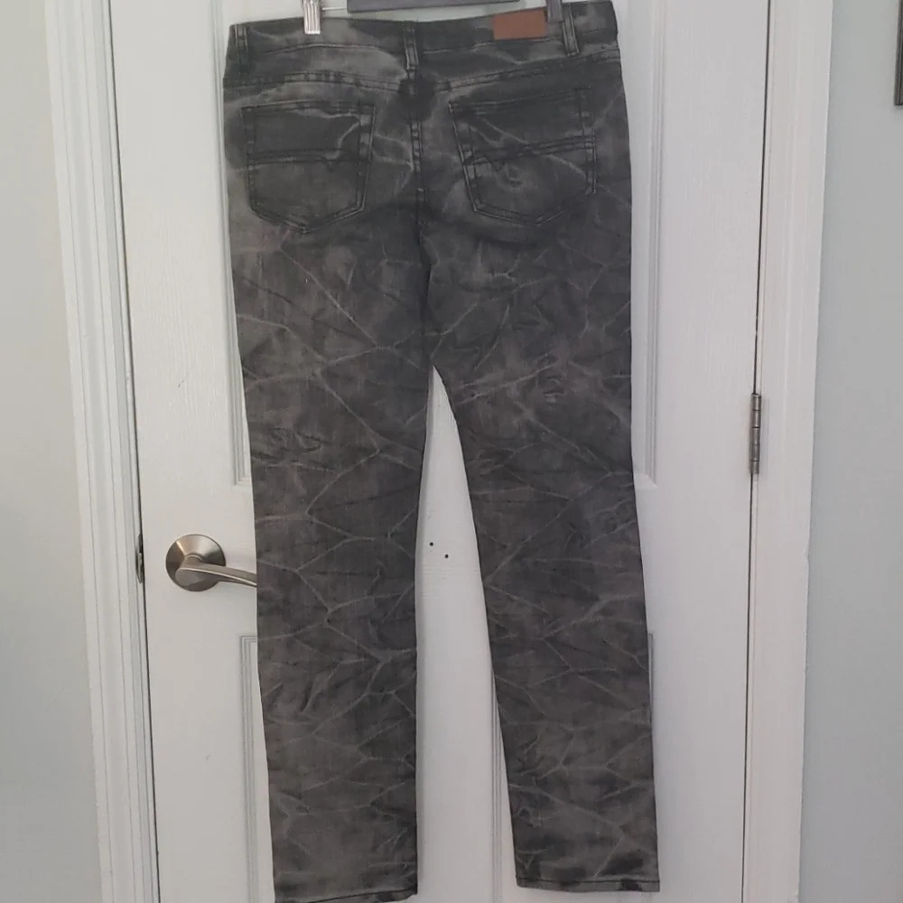 Do Denim Distressed Charcoal Grey Acid Wash Jeans - Picture 8 of 16